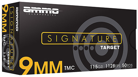 [818778021512] Ammo Inc 9115TMCA50 Signature  9mm Luger 115gr Total Metal Case 50 Per Box/20 Case
