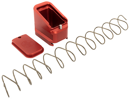 [853465008568] Shield Arms CZP10CME5RED Magazine Extension  for CZ P10-C/P07, 5rd (9mm), 4rd (40S&W), Red Aluminum