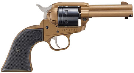 [736676020546] Ruger 2054 Wrangler  22 LR 6 Shot 3.75" Burnt Bronze Cerakote Steel Barrel, Burnt Bronze Cerakote Aluminum Frame, Black Cylinder, Black Checkered Polymer Grip, Transfer Bar Safety, Exposed Hammer
