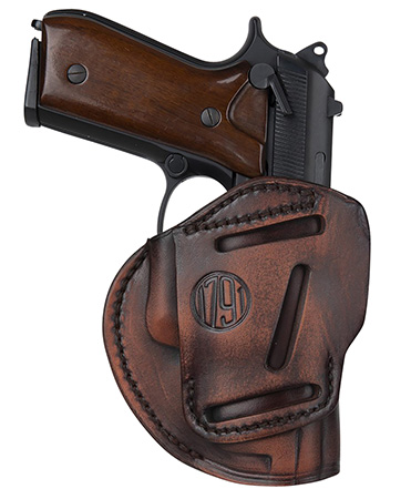 [810102210487] 1791 Gunleather 3WH6VTGA 3-Way  IWB/OWB Size 06 Vintage Leather Belt Loop Fits Beretta 92 Fits Walther PPQ Fits Sig P320 Ambidextrous Hand