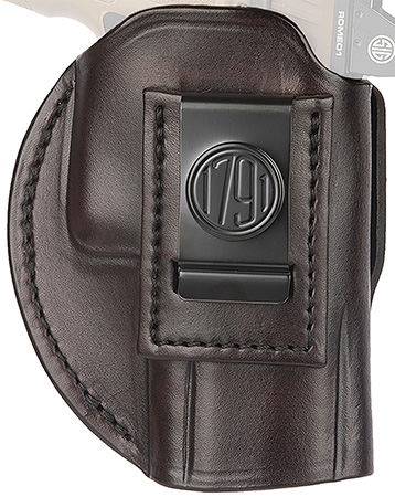 [816161025369] 1791 Gunleather 4WH6SBRR 4-Way  IWB/OWB Size 06 Signature Brown Leather Belt Clip Compatible w/ Glock 21/Sig P225 Right Hand