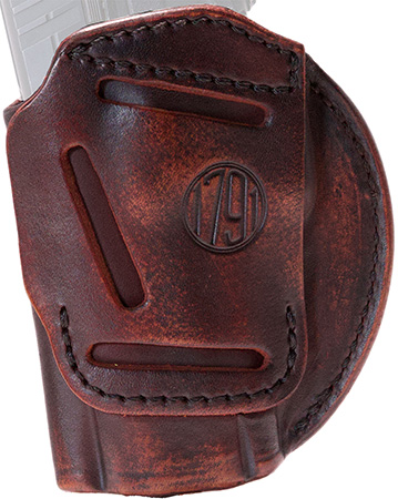 [816161025352] 1791 Gunleather 4WH6VTGR 4-Way  IWB/OWB Size 06 Vintage Leather Belt Clip Compatible w/Glock 21/Walther PDP Right Hand