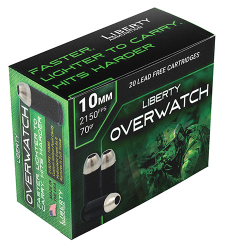 [691835873916] Liberty Ammunition LAOW10MM702150 OverWatch  10mmAuto 70gr Open Cavity Design 20 Per Box/50 Case