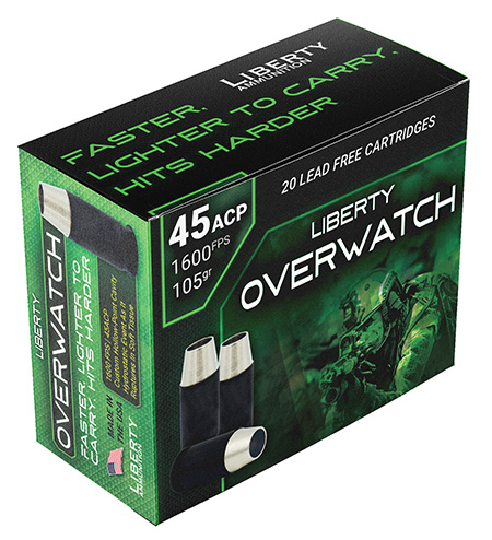 [691835874012] Liberty Ammunition LAOW451051600 OverWatch  45ACP 105gr Open Cavity Design 20 Per Box/50 Case