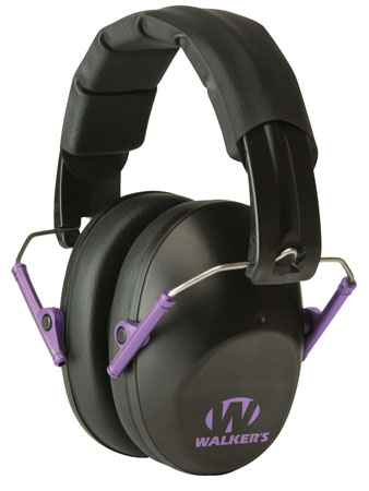 [888151011737] Walker's GWPFPM1BKPU Pro Low Profile Passive Muff 22 dB Over the Head Black/Purple Accent Polymer