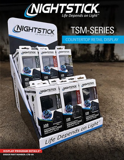 [017398808580] Nightstick CTD08 Counter Display  12 TSM Weapon Light w/Green Laser