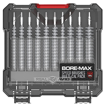 [813119014444] Real Avid AVBMSBS Bore-Max Speed Brush Set Multi-Caliber Nickel-Plated