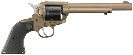 [736676020386] Ruger 2038 Wrangler  22 LR 6 Shot 6.50" Burnt Bronze Cerakote Barrel  &  Frame, Black Cerakote Cylinder Black Checkered Polymer Grips