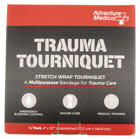 [707708000171] Adventure Medical Kits 20640017 Trauma Tourniquet Stretch Wrap Stop Bleeding Black 4" x 57"