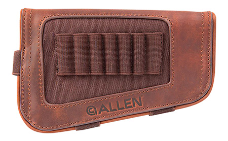 [026509068556] Allen 8517 New Castle Buttstock Cartridge Carrier Brown Leather 7rd Rifle Buttstock Mount