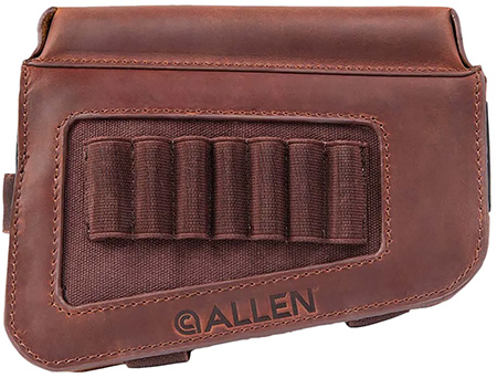 [026509068570] Allen 8519 Westcliff Buttstock Cartridge Carrier 7rd Leather Rifle Buttstock Mount Features Raised Cheek Piece