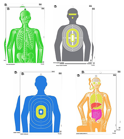 [026509067979] EZ-Aim 15645 Imposing Figure  Silhouette Paper Works w/Handgun/Shotgun/Airsoft Gun/BB Guns/Pellet Gun 12 x 18 Multi-Color 8 Pack