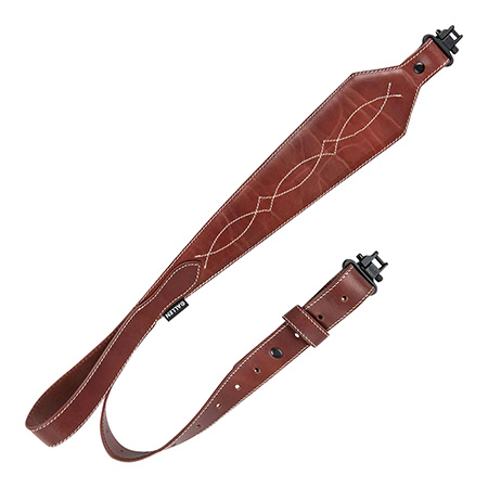 [026509067832] Heritage Cases 8508 Western Scallop  Brown Leather 28"-35" OAL