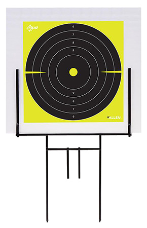 [026509051404] EZ-Aim 15309 Portable Range Target Stand  Black Steel 18" W x 19" H Includes 2 Adhesive Targets
