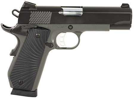 [723551441329] Tisas 10100106 1911 Stingray Carry Frame 9mm Luger 10+1 4.25" Stainless Steel Barrel, Black Cerakote Steel Serrated Slide, Black Cerakote Steel Frame w/Beavertail, Black Sunburst G10 Grip