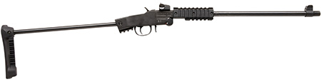 [8053800945202] Chiappa Firearms 500265 Little Badger Xtreme Full Size 22 LR 1 Shot, 16.50" Black Steel Threaded Barrel, Black Quad Picatinny Receiver, Black Folding Steel Rod Stock, Right Hand