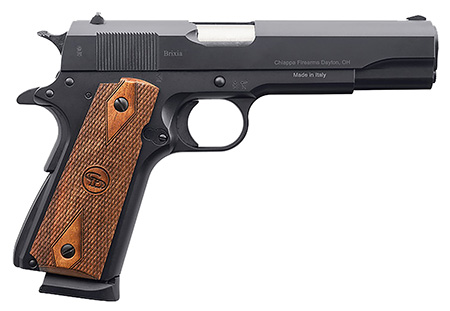 [8053800946308] Charles Daly 440169 1911 Field Full Size 9mm Luger 10+1 5" Stainless Steel Barrel, Black Steel Serrated Slide  &  Frame w/Beavertail, Walnut Diamond Checkered Grip, Right Hand
