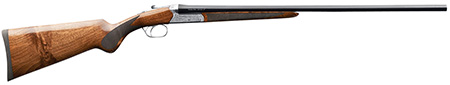 [8053800946315] Charles Daly 930339 500  12 Gauge 3" 2rd 28" Gloss Blued Steel Side by Side Barrel, Engraved Silver Steel Receiver, Oiled Walnut Fixed Checkered Stock  &  Forend, Includes 5 Choke Tubes