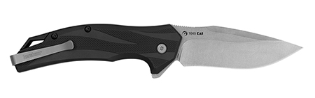 [087171064048] Kershaw 1645 Lateral  Full Size Folding Drop Point w/Recurve Plain Stonewashed 8Cr13MoV SS Blade, Gray Textured Glass-Filled Nylon Handle Includes Pocket Clip