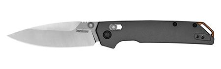[087171063973] Kershaw 2038 Iridium  Full Size 3.40" Folding Spear Point Plain Satin/Stonewashed D2 Steel Blade, Gray Anodized Aluminum Handle, Includes Pocket Clip