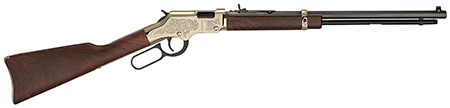 [619835044082] Henry H004D4 Golden Boy Deluxe 4th Edition 22 Short, 22 Long or 22 LR, 16 LR/21 Short Capacity, 20" Blued Octagon Barrel, Engraved Brasslite Rec, American Walnut Stock, Ad. Buckhorn Sights