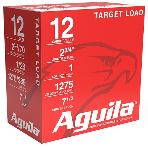 [640420006017] Aguila 1CHB1337 Target Load Competition 12Gauge 2.75" 1oz 7.5Shot 25 Per Box/10 Case