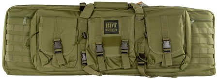 [672352010497] Bulldog BDT4037G BDT Tactical Single Green Nylon, 3 Accessory Pockets, Deluxe Padded Backstraps, Lockable Zippers  &  Padded