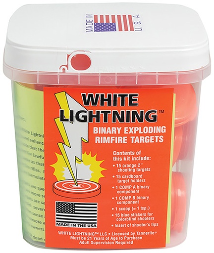 [736211090669] Tannerite WLK White Lightning  Impact Enhancement Explosion White Vapor Rimfire Rifles Firearm Includes Catalyst/Cardboard Target Holders/Hi-Viz Target Dots 90 Targets