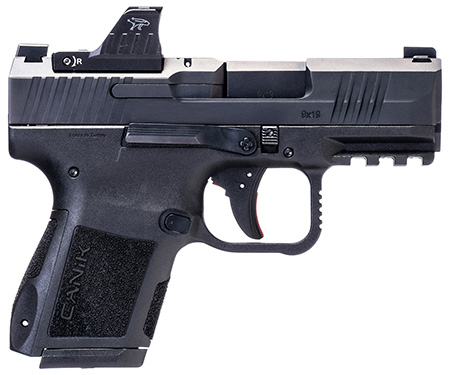 [787450865884] Canik HG7620VN Mete MC9 9mm Luger 15+1, 3.18" Black Steel Barrel, Black Tenifer Cerakote Optic Ready/Serrated Steel Slide, Black Polymer Frame w/Picatinny Rail, MeCanik M01 Red Dot