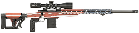 [682146880212] Howa HCRA73107USKMDT M1500 APC Chassis 308 Win 10+1 (3 Mags) 24" HB, American Flag Cerakote, Luth-AR MBA-4 Stock with Aluminum Chassis, 4-16x50 Scope, Bipod  &  2 Grips