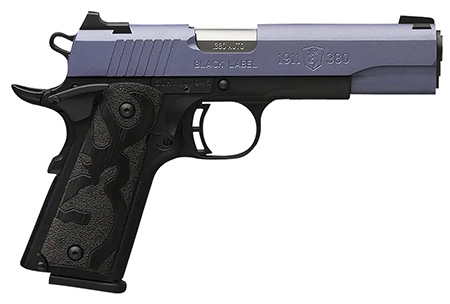 [023614857648] Browning 051985492 1911 Black Label Full Size Frame 380 ACP 8+1 4.25" Matte Stainless Steel Barrel, Crushed Orchid Cerakote Steel Slide, Matte Black Polymer Frame, Black Polymer Grip