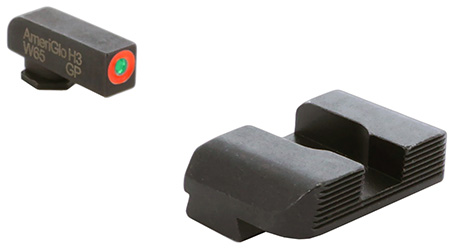 [644406903253] AmeriGlo GL434 Protector Sight Set for Glock  Green Tritium Orange Outline Front Sight-Black Serrated Rear Sight