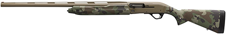 [048702026003] Winchester Repeating Arms 511313291 SX4 Hybrid Hunter 12 Gauge 3.5" Chamber 4+1 2.75" 26", FDE Cerakote Rec/Barrel, Woodland Camo Furniture, Fiber Optic Front Sight Left Hand