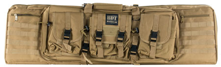 [672352010619] Bulldog BDT6043T BDT Tactical Double 43" Tan Nylon, 3 Accessory Pockets, Deluxe Padded Backstraps Lockable Zippers, Padded Internal Divider