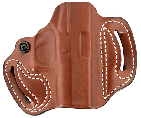 [792695329107] DeSantis Gunhide 086TA8BZ0 Mini Slide  OWB Tan Leather Belt Slide Fits Glock 43/43x/48 Belt 1.75" Wide Right Hand