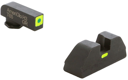 [644406908876] AmeriGlo GL605 CAP Sight Set for Glock  Green Tritium LumiGreen Outline Front Sight-LumiGreen Bar Rear Sight