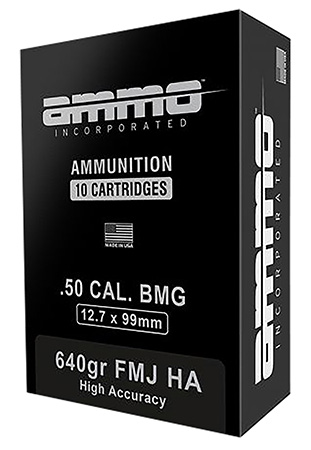 [818778022366] Ammo Inc 50BMG640HAA10 Signature  50Cal 640gr Full Metal Jacket 10 Per Box/5 Case