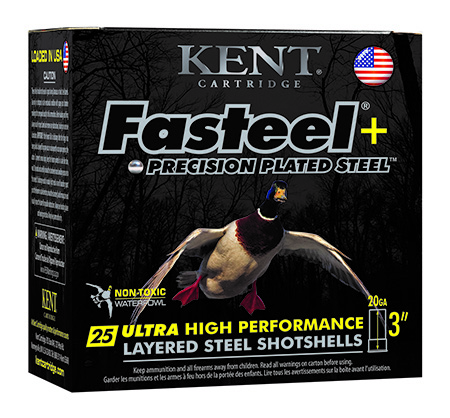 [656308112046] Kent Cartridge K203FSP284X6 Fasteel + Waterfowl 20 Gauge 3" 1 oz 4/6 Shot 25 Per Box/ 10 Case