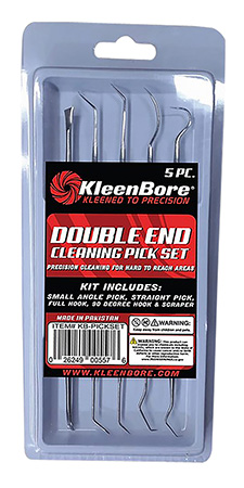 [026249005576] KleenBore KB-PICKSET Stainless Steel Double Ended Gun Pick Set