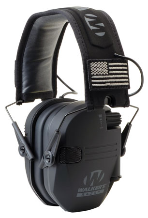 [888151014349] Walker's GWPRSEMPAT Razor Patriot Slim Electronic Muff 23 dB Over the Head Black w/Flag Patch Polymer