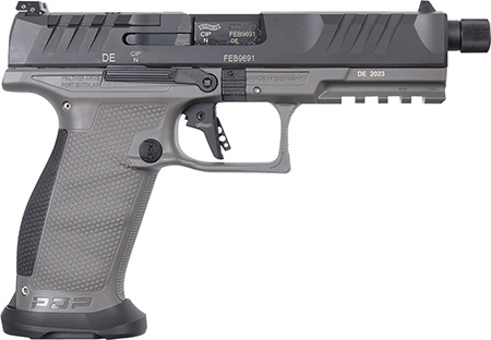 [723364230004] Walther Arms 2877503 PDP Pro SD 9mm Luger 18+1 5.10" Threaded Barrel, Black Optic Cut/Serrated Slide, Tungsten Gray Polymer Frame with Pic. Rail, Performance Duty Grip, Flared Magwell
