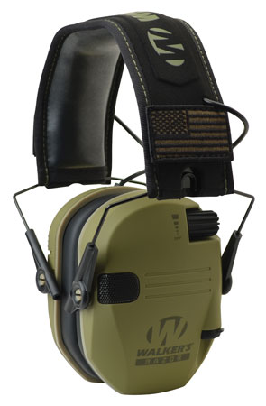 [888151014332] Walker's GWPRSEMPAT Razor Patriot 23 dB Over the Head OD Green/Black Polymer