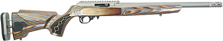 [697067869895] Black Rain Ordnance 22DSC Deluxe  Full Size 22 LR 10+1 16" Matte Stainless, Threaded Stainless Steel Barrel, Stainless Aluminum w/Accessory Rail Receiver, Shady Camo Boyd's Agility Stock, Right Hand