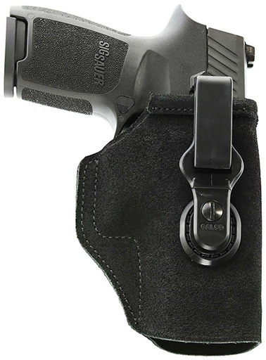[601299021501] Galco TUC854B Tuck-N-Go 2.0 IWB Black Leather UniClip/Stealth Clip Fits HK VP9 Ambidextrous