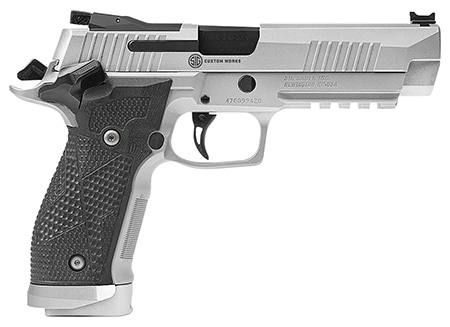 [798681662722] Sig Sauer 226X59STAS P226 XFive STAS Full Size 9mm Luger 20+1 5" Steel Bull Barrel, Stainless Optic Ready/Serrated Steel Slide w/Picatinny Rail  &  Beavertail Frame, Black Piranha G10 Grips Right Hand