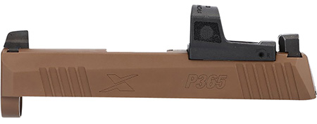 [798681665655] Sig Sauer 8900984 P365X Slide Assembly Fits Sig P365X 9mm Luger Coyote Brown Nitride Stainless Steel Optic Cut/Serrated Slide XRAY3 Sights