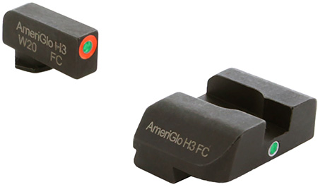 [644406903055] AmeriGlo GL201 i-Dot Sight  Set for Glock  Green Tritium Orange Outline Front Sight-Green Tritium Rear Sight