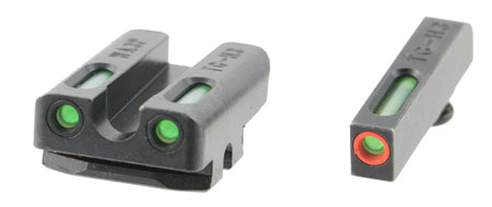 [788130024515] TruGlo TG13WA3PC TFX Pro  Black | Green Tritium  &  Fiber Optic Orange Outline Front Sight Green Tritium  &  Fiber Optic Rear Sight
