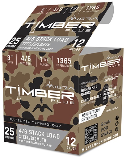 [686162340071] Migra Ammunitions M12SB46 Combinational  12Gauge 3" 1 1/2oz 4/6Shot 25 Per Box/10 Case