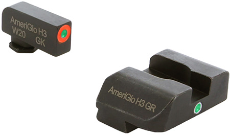 [644406904830] AmeriGlo GL203 i-Dot Sight  Set for Glock  Green Tritium Orange Outline Front Sight-Green Tritium Rear Sight